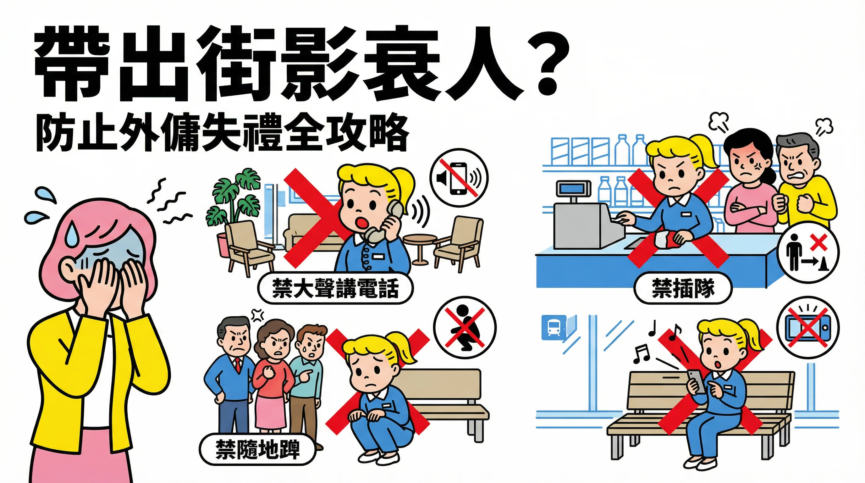 帶出街影衰人？防止外傭失禮全攻略：禁大聲講電話、隨地踎、插隊