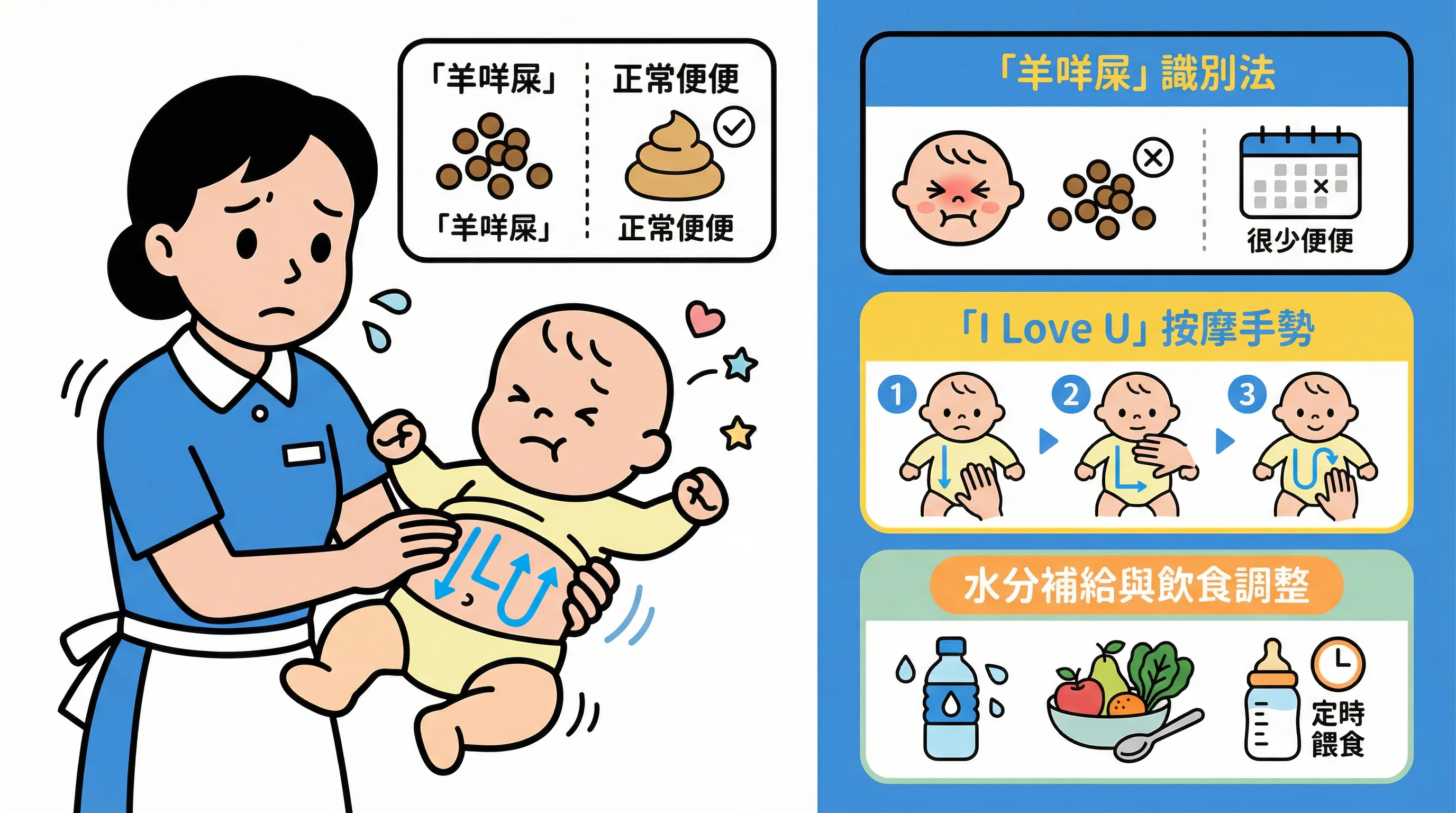 嬰兒便秘唔出便便?教外傭識別「羊咩屎」、按摩手勢與水分補給 SOP