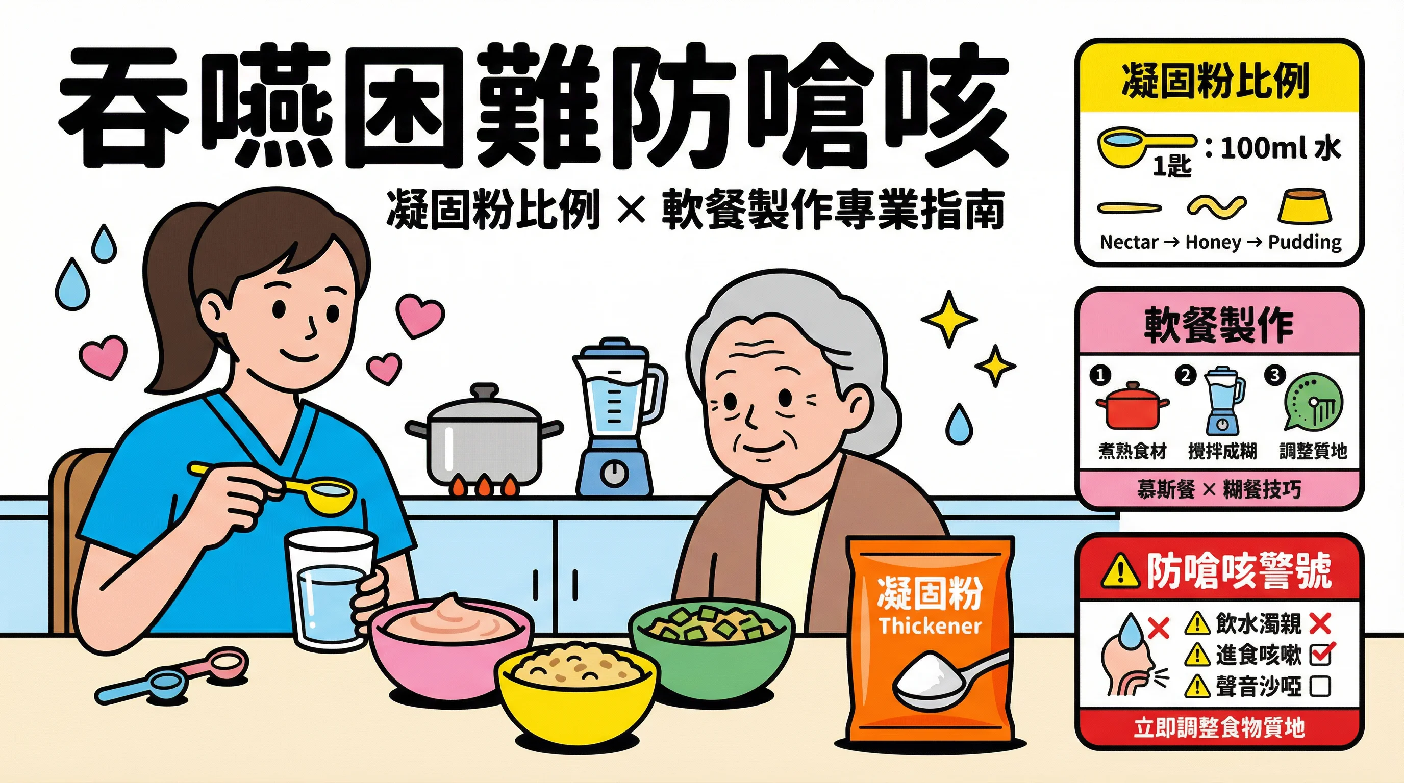 吞嚥困難長者易嗆咳?教外傭使用凝固粉比例與軟餐製作(防肺炎必讀)