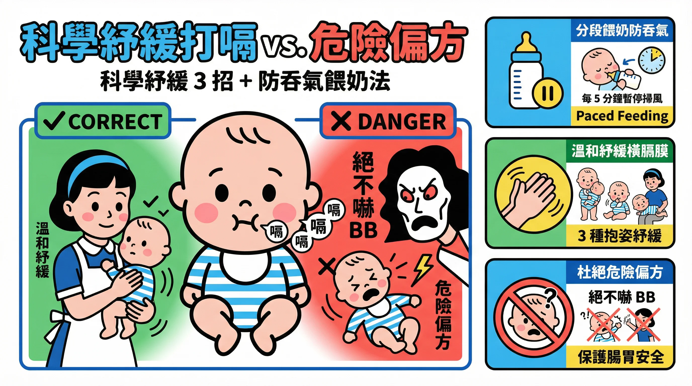 嬰兒打嗝停唔到?教外傭科學紓緩 3 招、防吞氣餵奶法與避開急救誤區