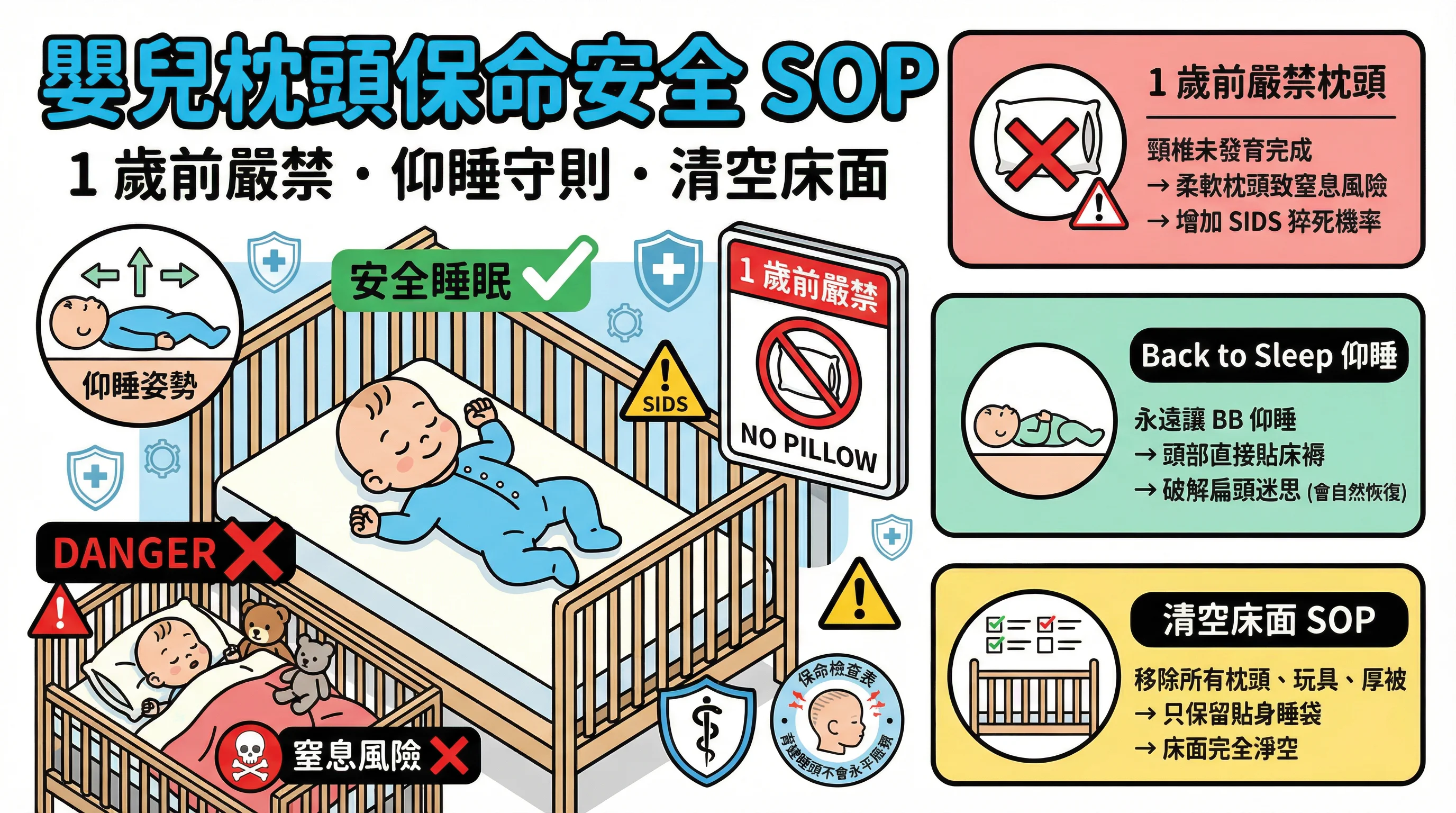 嬰兒枕頭是致命殺手？教外傭破解扁頭迷思與「清空床面」安全 SOP