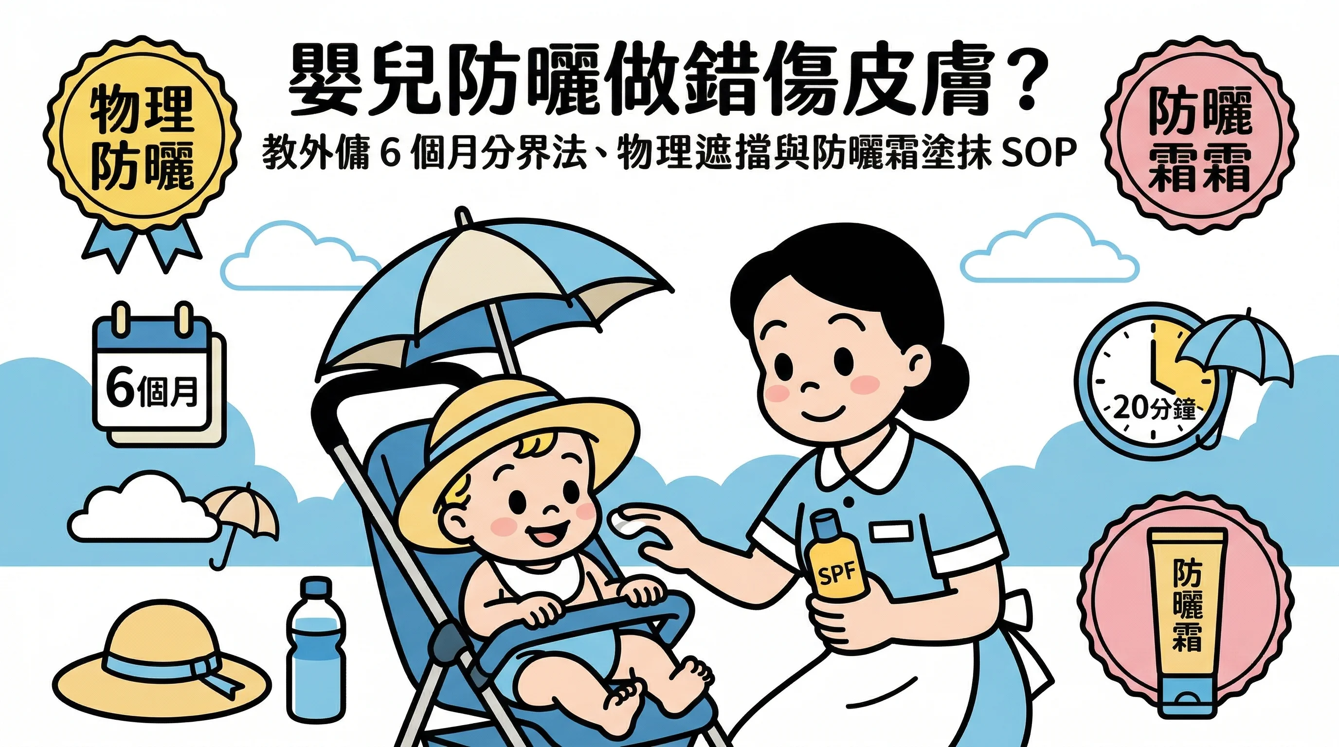 嬰兒防曬做錯傷皮膚?教外傭 6 個月分界法、物理遮擋與防曬霜塗抹 SOP
