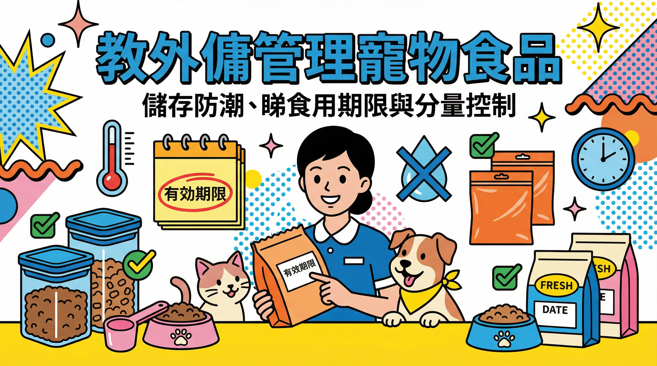教外傭管理寵物食品：儲存防潮、睇食用期限與分量控制